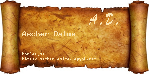 Ascher Dalma névjegykártya