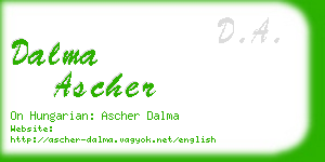 dalma ascher business card